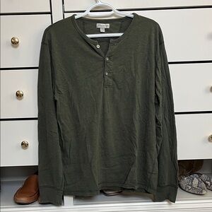 J Crew Dark Green Long Sleeve Henley